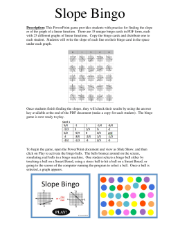 Slope Bingo - Foresta Math