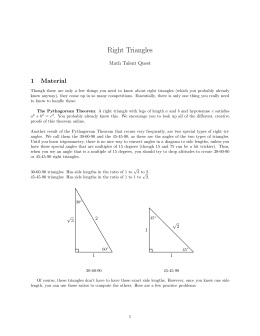 Right Triangles - Math Talent Quest