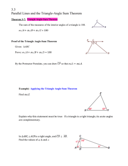 3.3 Parallel Lines and the Triangle