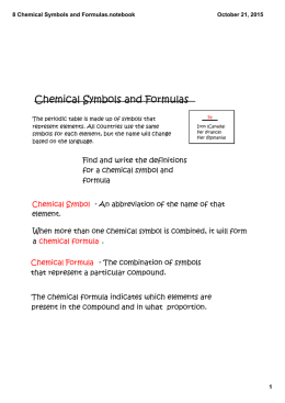 8 Chemical Symbols and Formulas.notebook