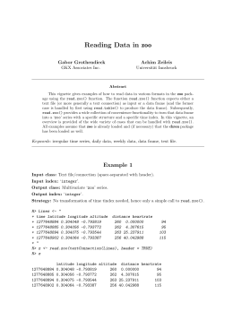 Reading Data in zoo