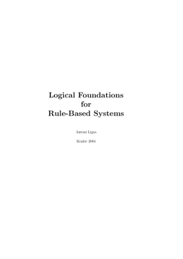 Logical Foundations for Rule