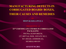 manufacturing defects in corrugated board/ boxes, their causes and