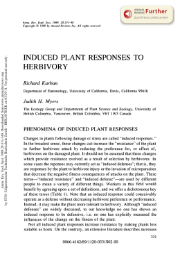 Induced Plant Responses to Herbivory