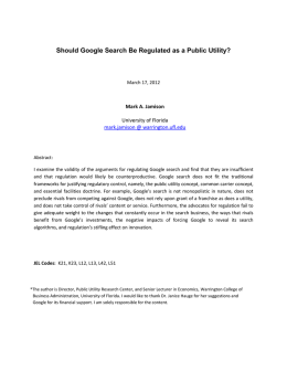 Should Google Search Be Regulated as a Public Utility?