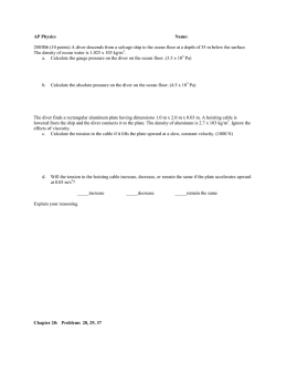 AP Physics Name: 2003B6 (10 points) A diver descends from a