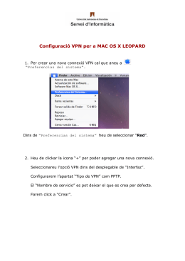 Configuració VPN per a MAC OS X LEOPARD