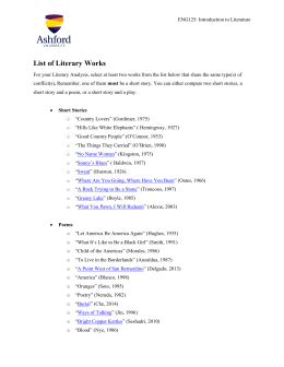 List of Literary Works