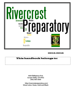 Rivercrest Student Handbook 2015-2016