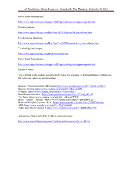 AP Psychology - Online Resources – Compiled by Mrs. Mendoza