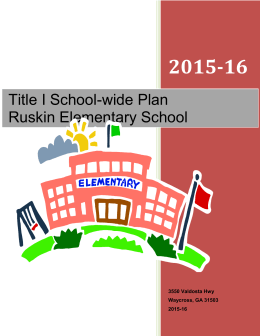 Title I School-wide Plan Ruskin Elementary School