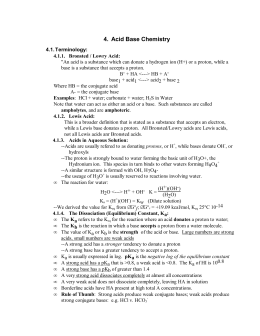 4. Acid Base Chemistry