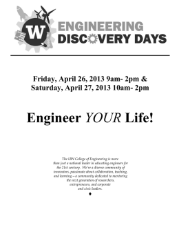 Engineer YOUR Life! - UW College of Engineering