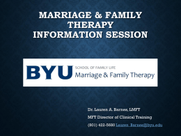 Marriage and Family Therapy Information Session