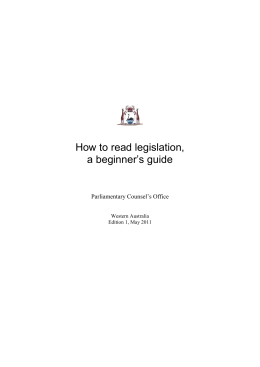 How to Read Legislation - a Beginner`s Guide