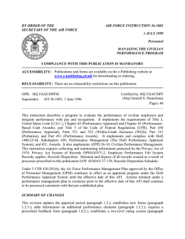 BY ORDER OF THE SECRETARY OF THE AIR FORCE AIR FORCE