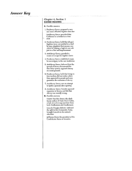 Page 1 Answer Key Chapter 4, Section I A. Possible answers: 1