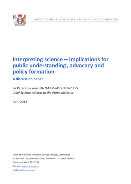 Interpreting Science – implications for public understanding