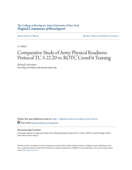 Comparative Study of Army Physical Readiness Protocol TC 3
