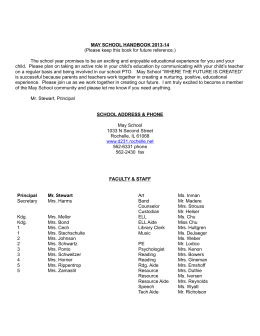 MAY SCHOOL HANDBOOK 2013-14 (Please keep