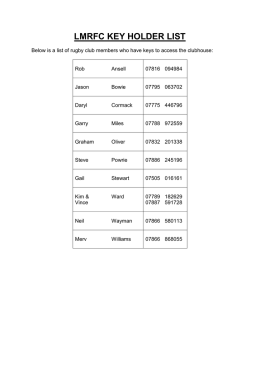 LMRFC KEY HOLDER LIST