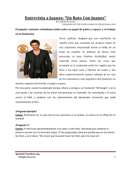 Entrevista a Juanes: “Un Rato Con Juanes”