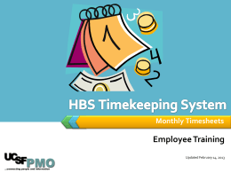 HBS Timekeeping System - UCSF Controller`s Office