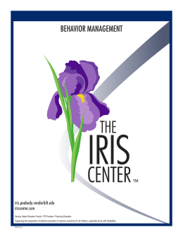 The IRIS Center`s Behavior Management Resources