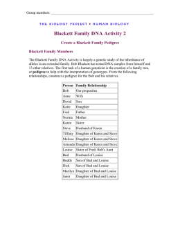 Blackett Family DNA Activity 2