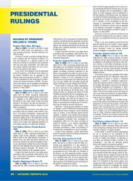 Presidential Rulings - National Association of Letter Carriers