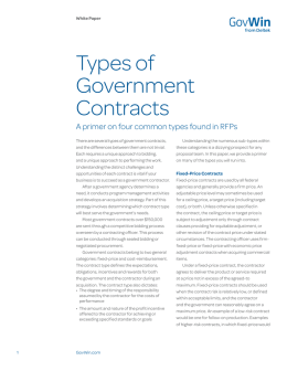 Types of Government Contracts