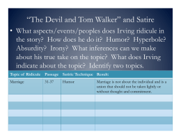 “The Devil and Tom Walker” and Satire