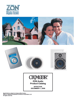 ZON Audio Product Catalog - ZON Whole House Digital Audio