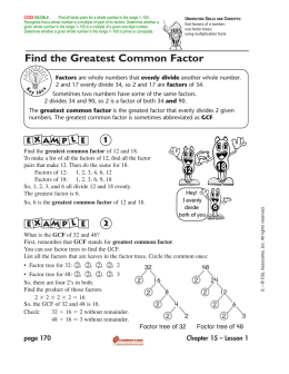 Find the Greatest Common Factor