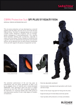 CBRN Protective Suit SFI PLUS 51102A/51103A
