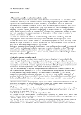 Self-Reference in the Media1 Winfried Nöth 1. The semiotic paradox