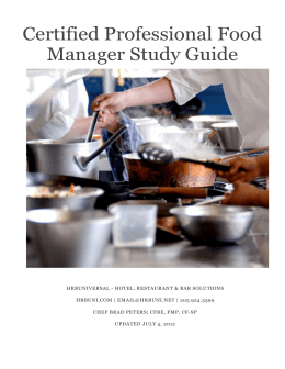 Certified Professional Food Manager Study Guide