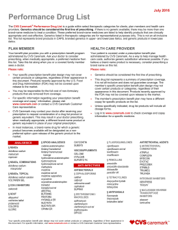 CVS/Caremark Primary Drug List