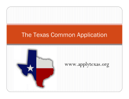 The Texas Common Application