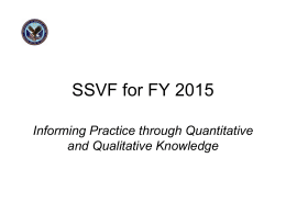 SSVF for FY 2015