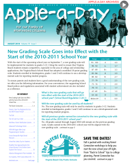 New Grading Scale Goes into Effect with the Start of the 2010