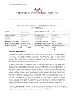 psycho-educational assessment report