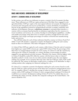 RAGS AND RICHES: DIMENSIONS OF DEVELOPMENT