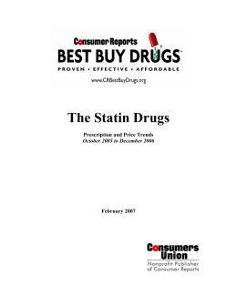 The Statin Drugs - Consumer Reports