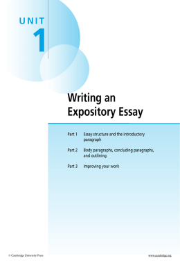 Writing an Expository Essay - Cambridge University Press