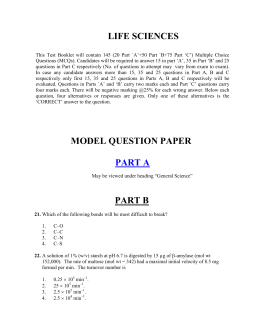 LIFE SCIENCES MODEL QUESTION PAPER PART A PART B
