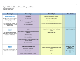 English 074 Schedule