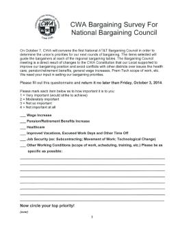 CWA Bargaining Survey For National Bargaining Council