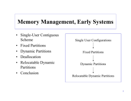 Memory Management, Early Systems