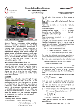 Formula one race strategy